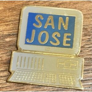 Vintage San Jose PC Personal Computer IBM Style Enamel Refrigerator Magnet